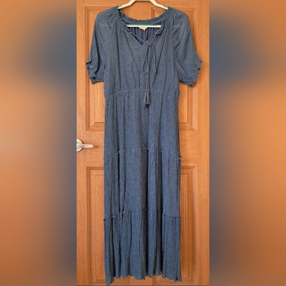 "Orange Creek Los Angeles" Blue Boho Boutique Dress (L)